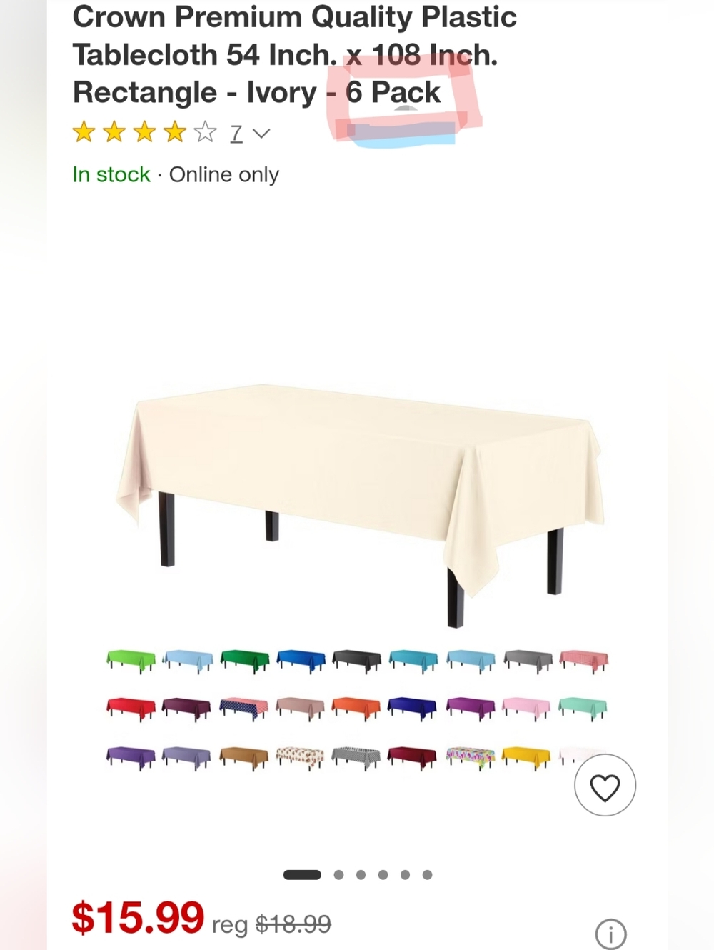 12 Pack Exquisite Crown Display Premium Plastic Ivory Rectangle Tablecloths NEW